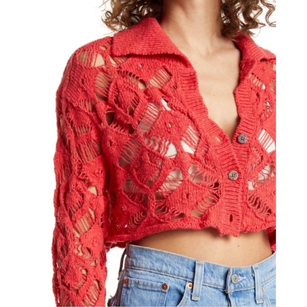 Free People Sedona Crochet Cardigan